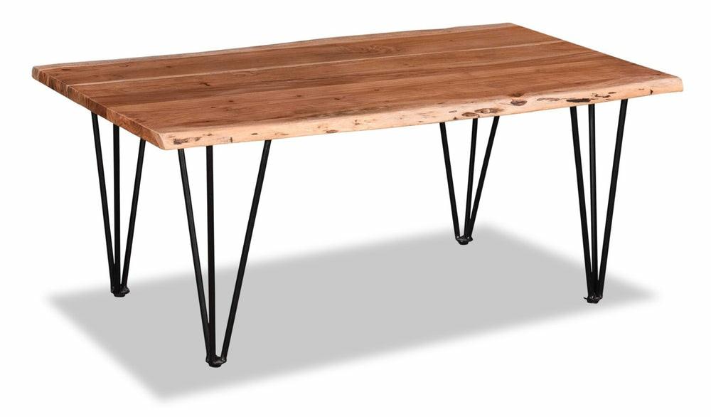 Kaleb 45″ Rustic Coffee Table – Brown And Black With Metal Legs Coffee Tables