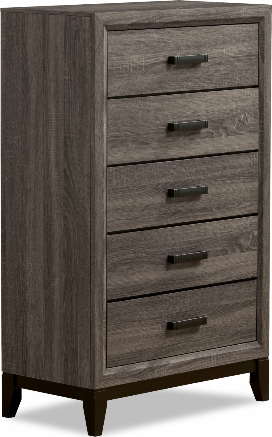 Kate Bedroom Chest Of Drawers, 5-Drawer, 31.1″W X 50.4″H – Grey/Brown Bedroom