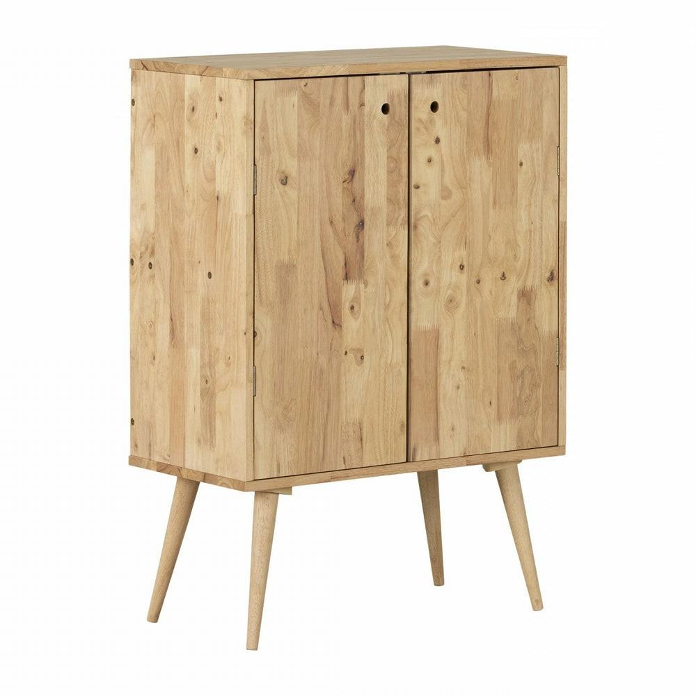 Kodali Narrow Solid Wood Buffet With Wine Storage – Natural Wood Buffets, Servers And Cabinets