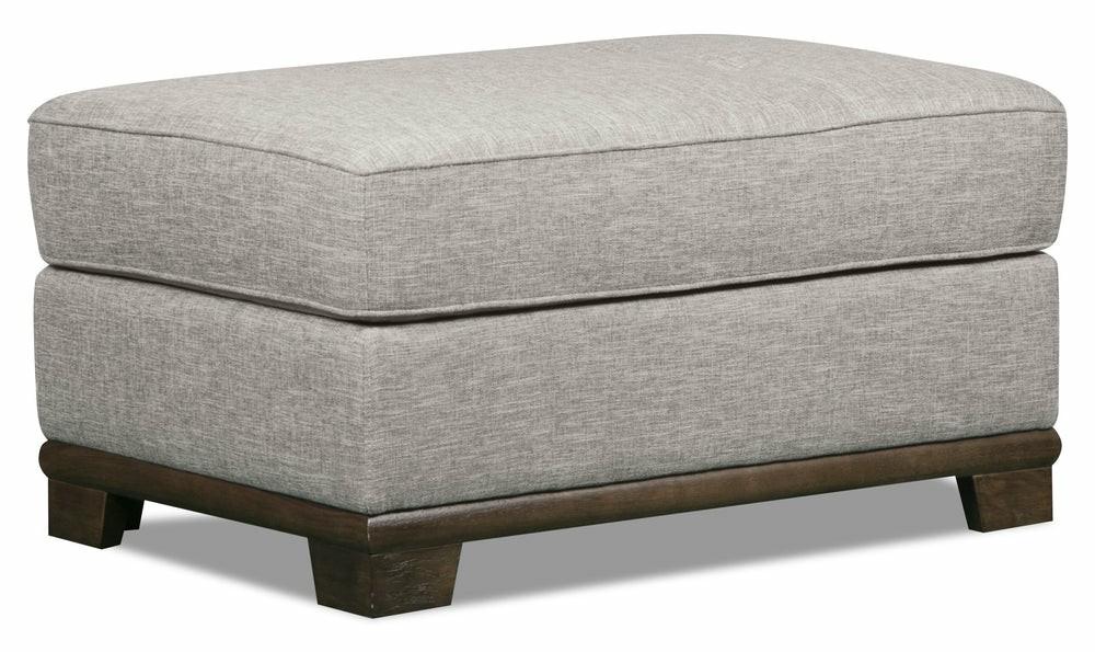 Oakdale Linen-Look Fabric Ottoman – Light Grey Furniture