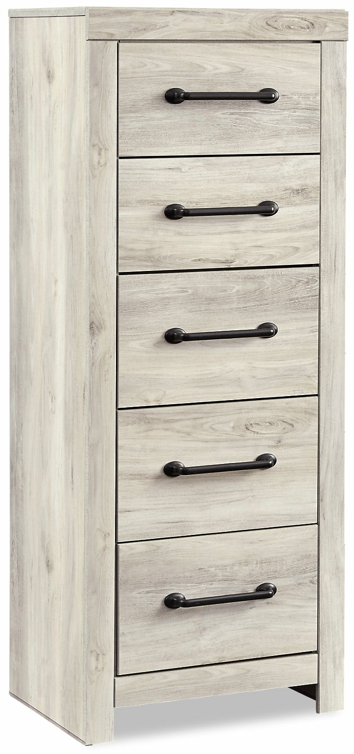 Abby Bedroom Narrow Chest Of Drawers, 5-Drawer, 21.7″W X 53.9″H – White Bedroom