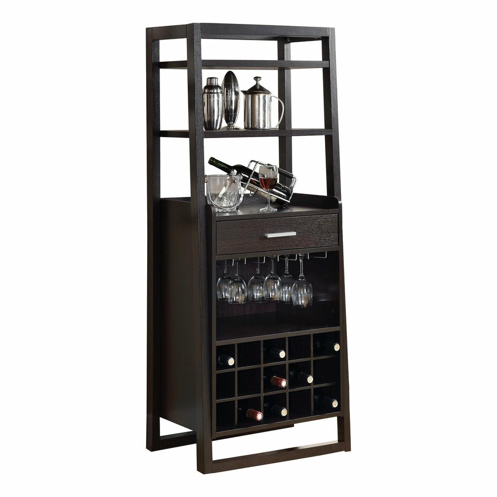 Espresso Ladder Style Home Bar Buffets, Servers And Cabinets