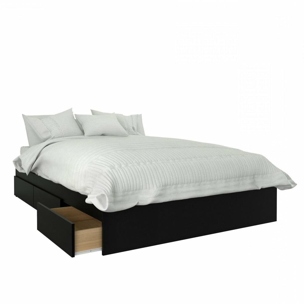 Full Storage Platform Bed – Black Bedroom