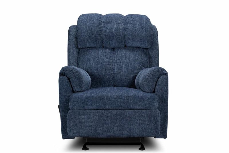 Canadian Made 35″ Navy Blue Chenille Fabric Rocker Reclining Chair Furniture